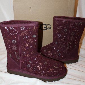 NIB CLASSIC SHORT WOMEN'S UGG ZODIAC SUEDE‎ SHEARLING BOOTS